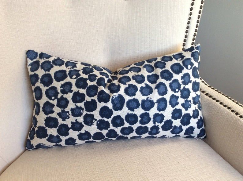 Blue spots lumbar pillow cover — view 1