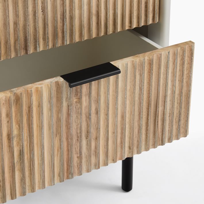 Quinn Wood Nightstand - White/Antique Bronze thumbnail 4
