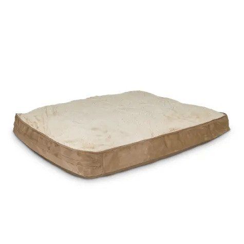 Brown Memory Foam Rectangular Pillow Dog Bed — view 1