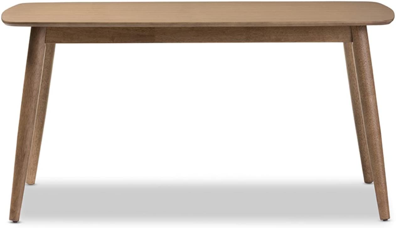 Baxton Studio Edna Mid-Century Modern French Wood Dining Set Black/Oak Light Brown/Mid-Century thumbnail 4