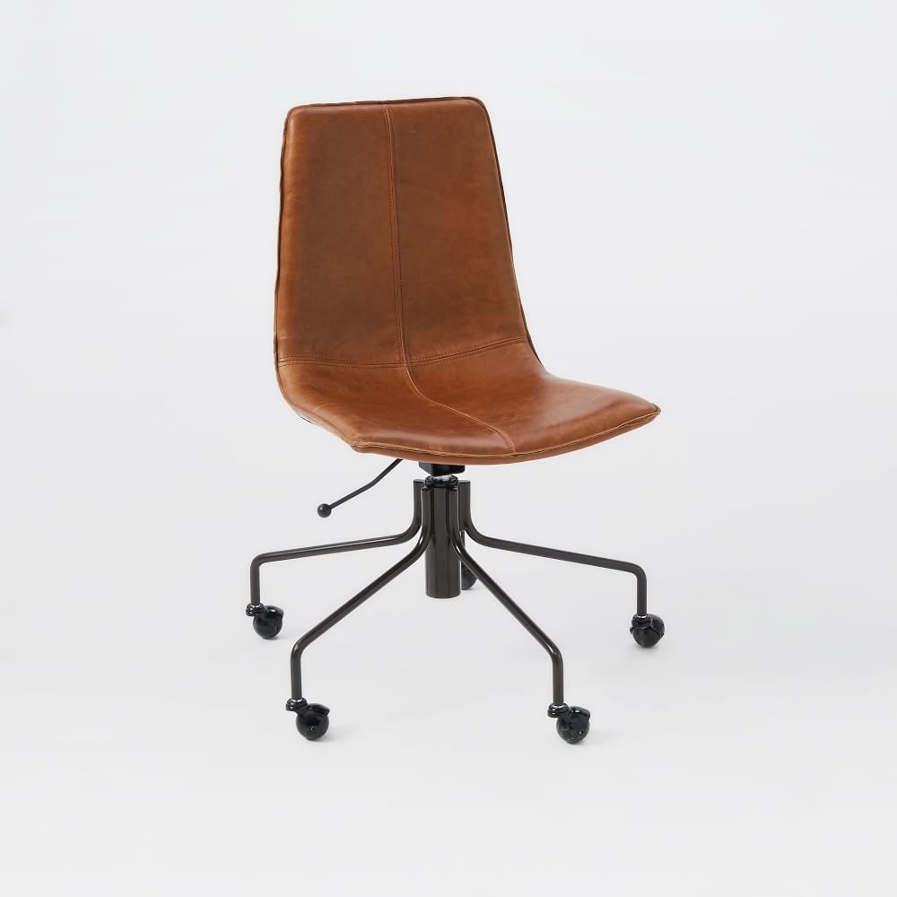 Slope Leather Swivel Office Chair thumbnail 2