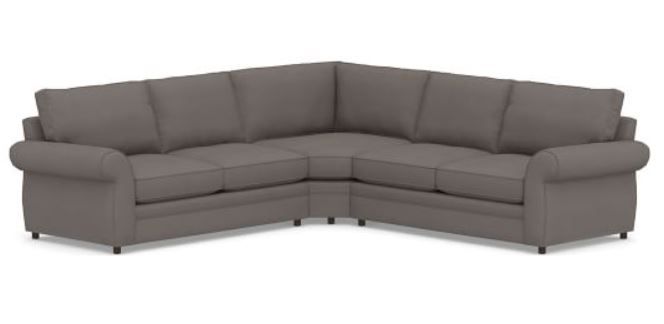 Pearce Roll Arm Upholstered 3 Piece L Shaped Wedge Sleeper Sectional thumbnail 3