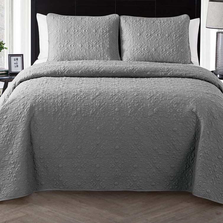 Larena Microfiber 3 Piece Quilt King thumbnail 2