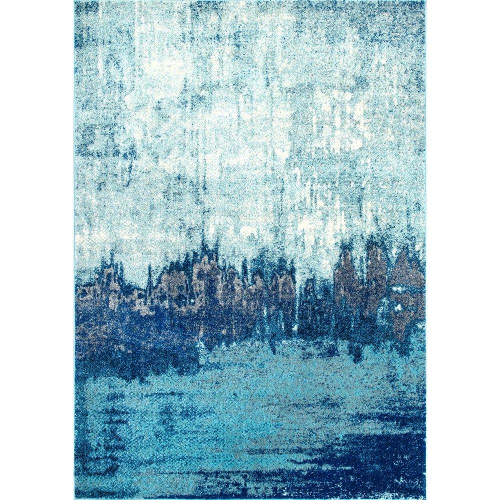 nuLOOM Contemporary Abstract Area Rug Blue-6'7"x9' — view 1