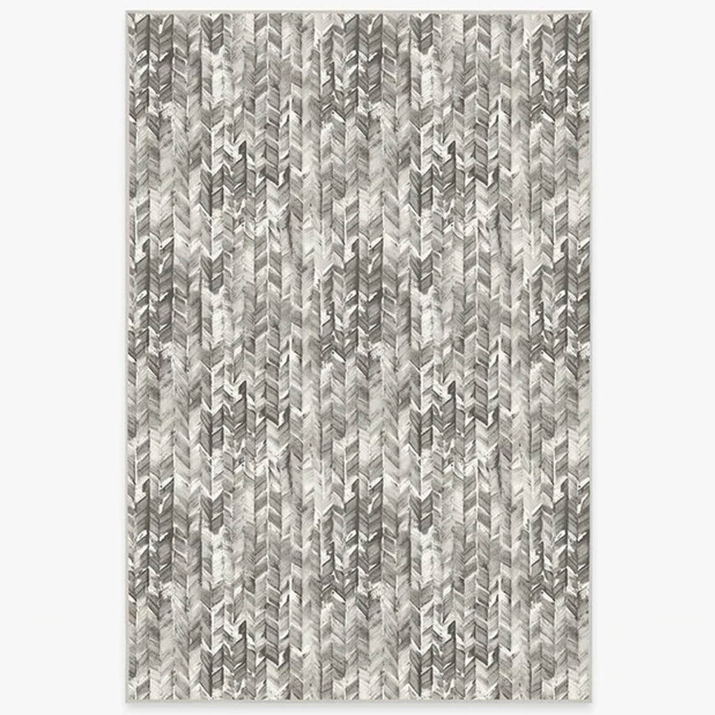 Watercolor Herringbone Grey Rug-6'x9' — view 1