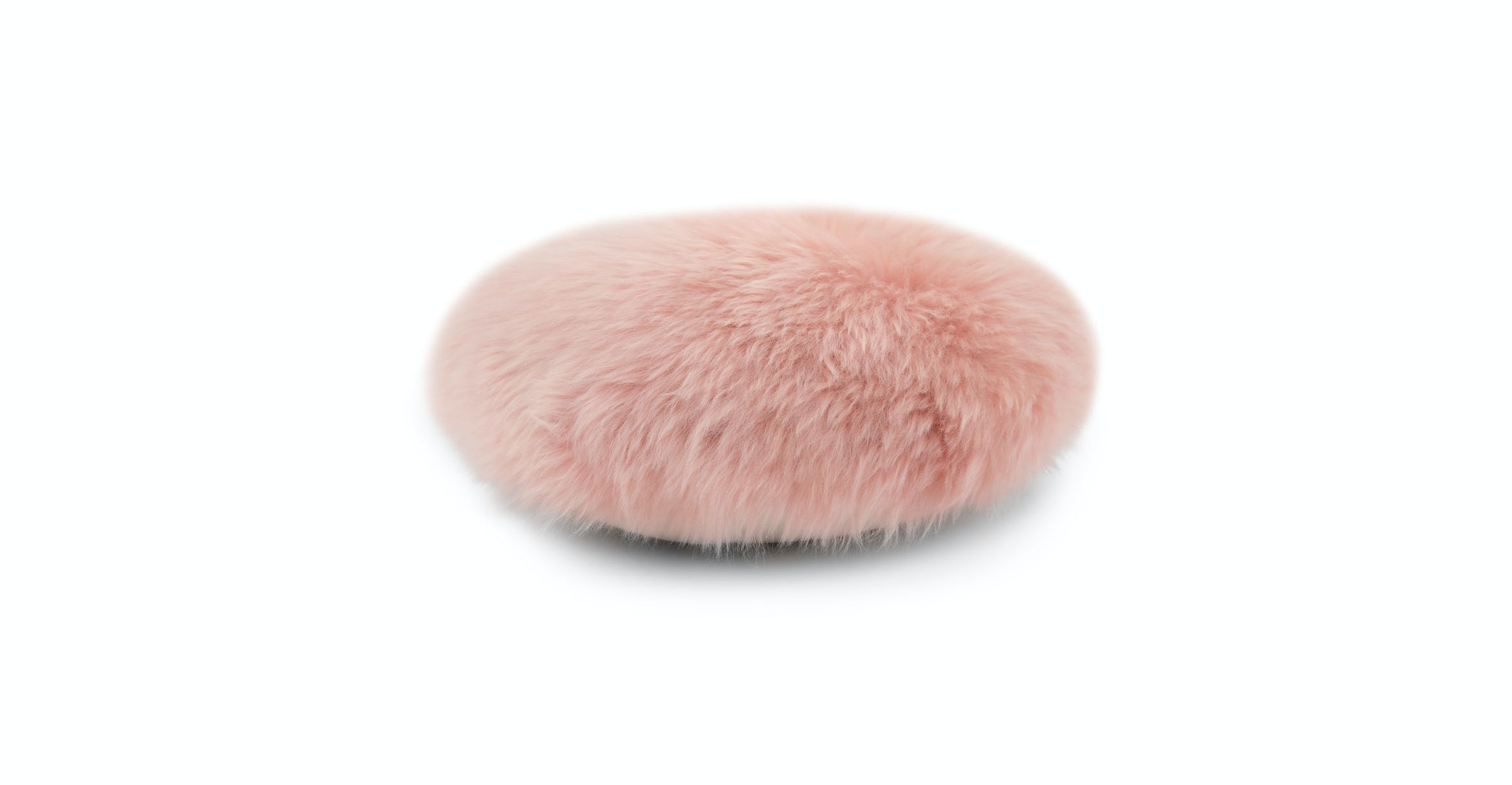 Lanna Pink Round Sheepskin Pillow With Insert-16"x6" — view 1