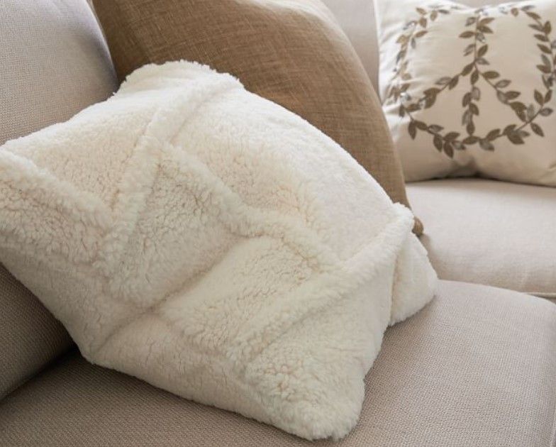 Patchwork Sherpa Pillow Cover thumbnail 3