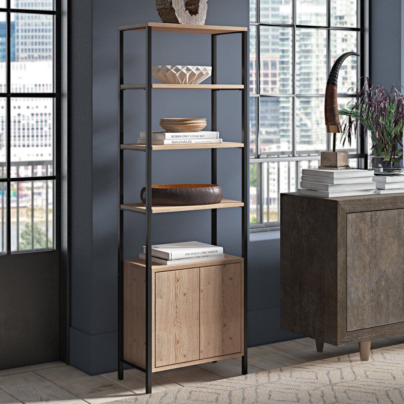 Keyrah 70.8'' H x 23.6'' W Steel Etagere Bookcase thumbnail 2