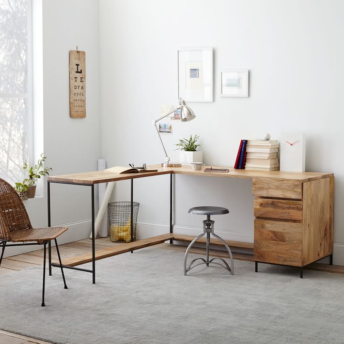 Industrial Modular L Shaped Desk and File Cabinet thumbnail 4