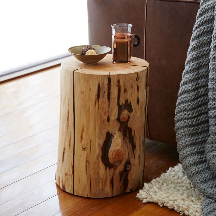 Natural Tree Stump Side Table — view 1