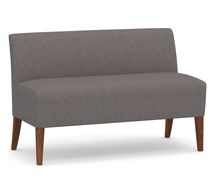 Modular Upholstered Banquette, Seadrift Leg, Basketweave Slub Ivory thumbnail 3