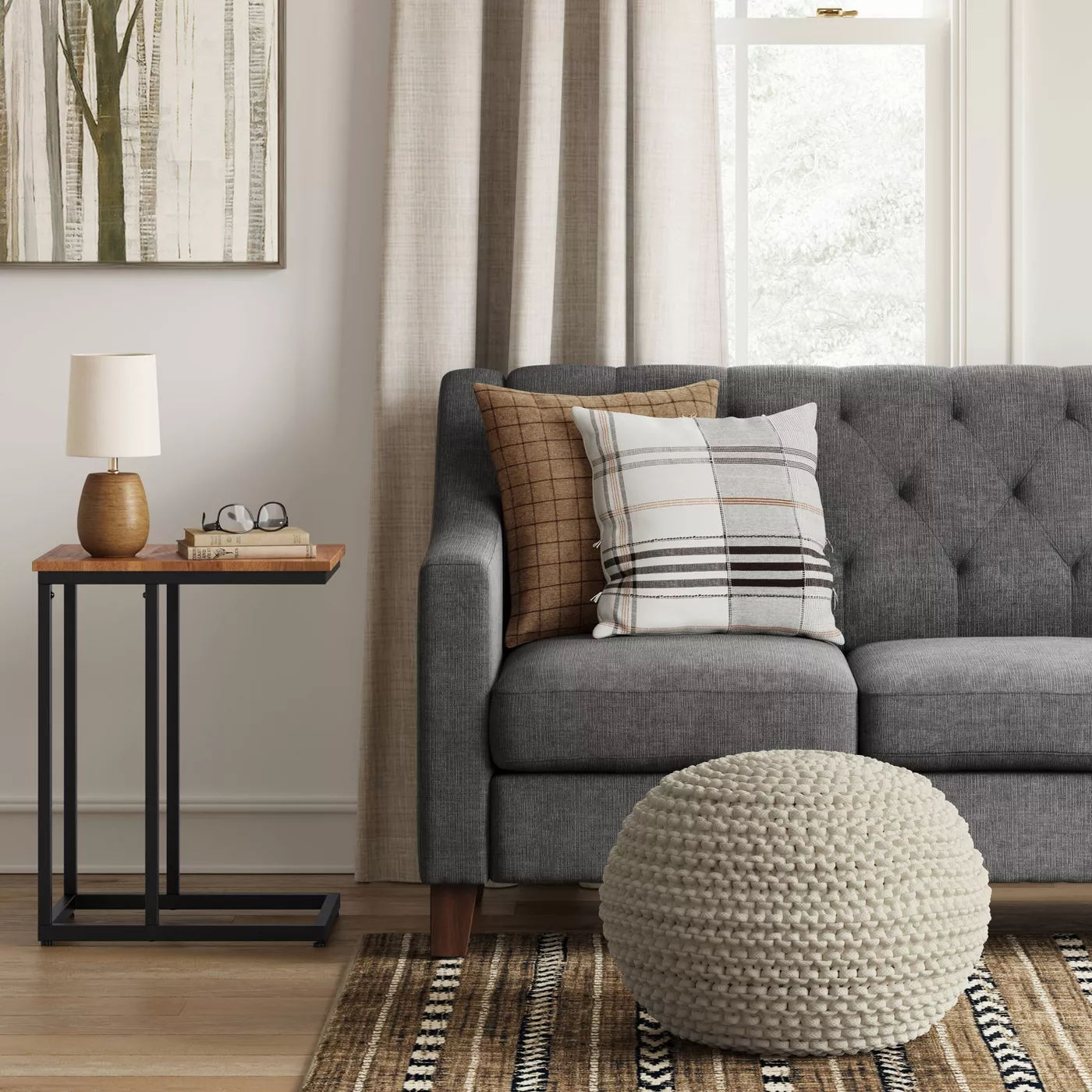 Cloverly Chunky Knit Pouf - Threshold thumbnail 4