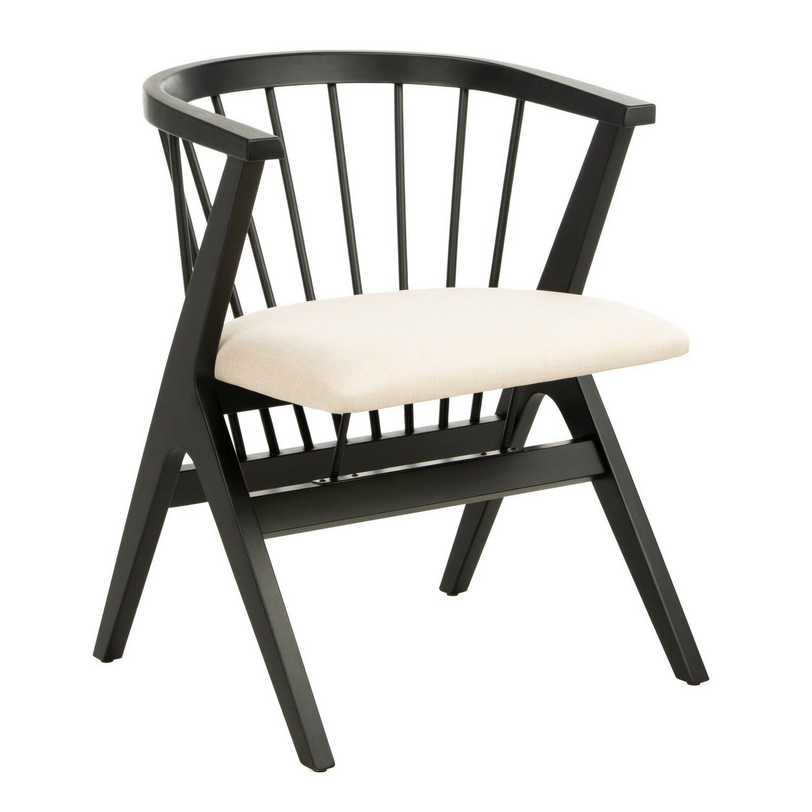 Spindle Slat Back Side Chair in Black Set of 2 thumbnail 2