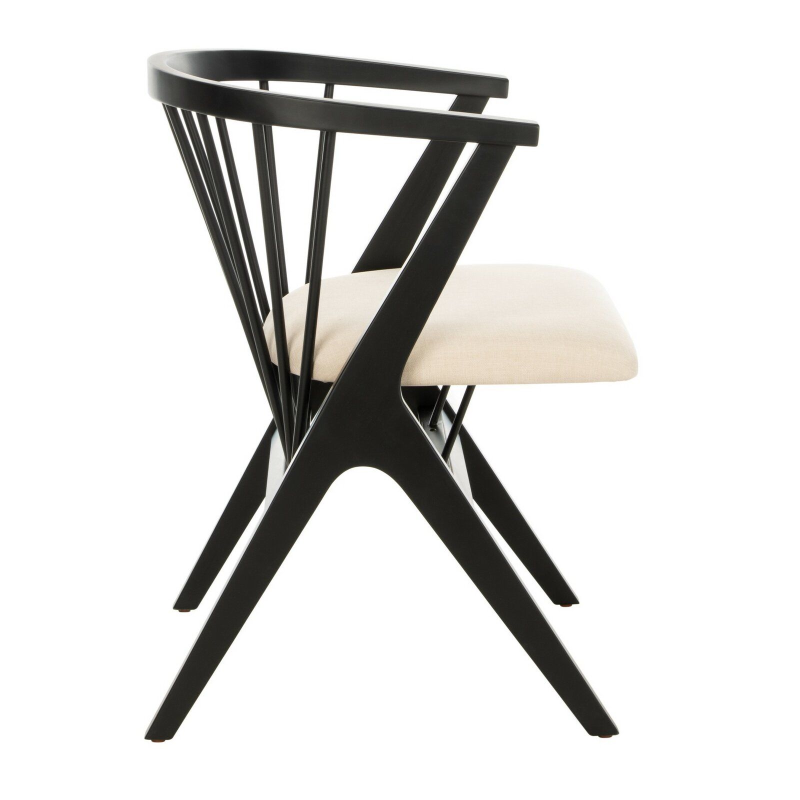 Spindle Slat Back Side Chair in Black Set of 2 thumbnail 3