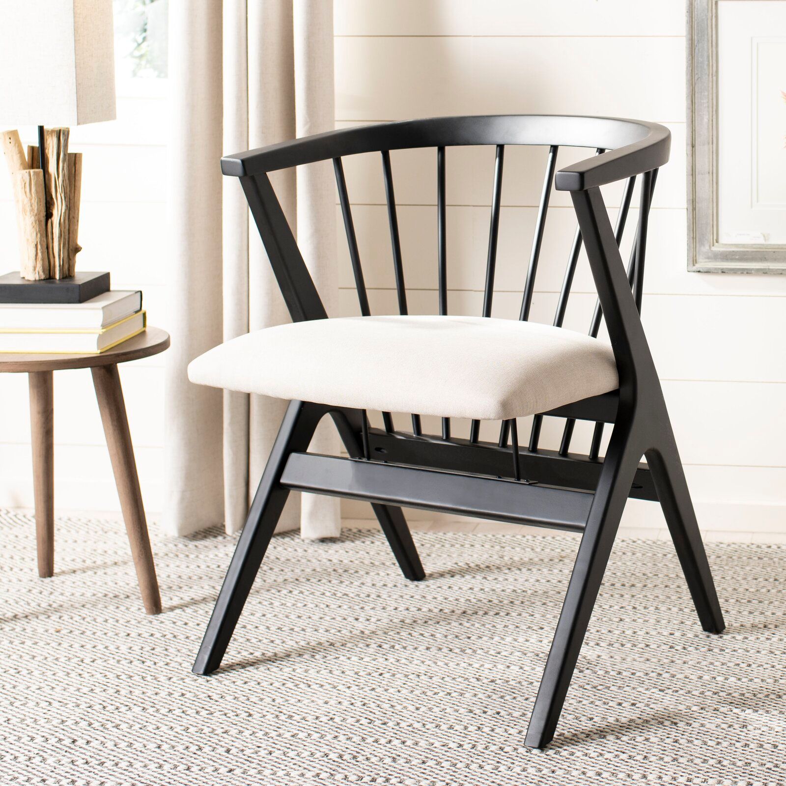 Spindle Slat Back Side Chair in Black Set of 2 thumbnail 7