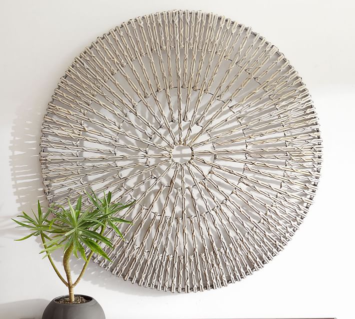 Handwoven Willow Wheel Wall Art — view 1