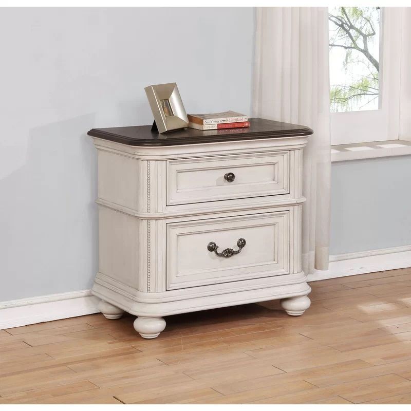 Elizalde 30'' Tall 2 - Drawer Nightstand in White — view 1