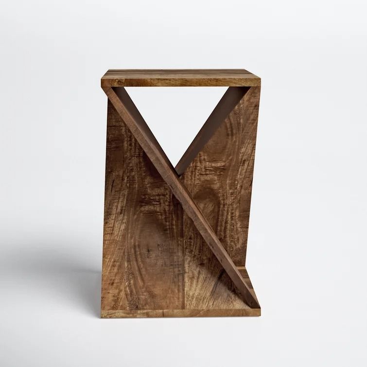 Solid Wood Abstract End Table thumbnail 3