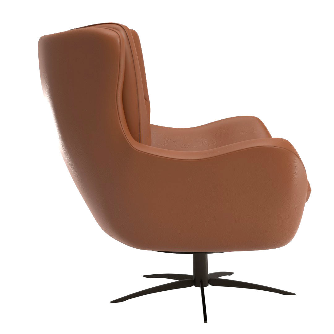 Wells Petite Tufted Leather Swivel Armchair thumbnail 2