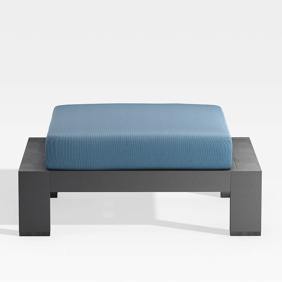 Walker Metal Ottoman with Sapphire Sunbrella Cushions thumbnail 2