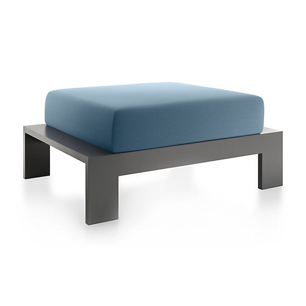 Walker Metal Ottoman with Sapphire Sunbrella Cushions thumbnail 3