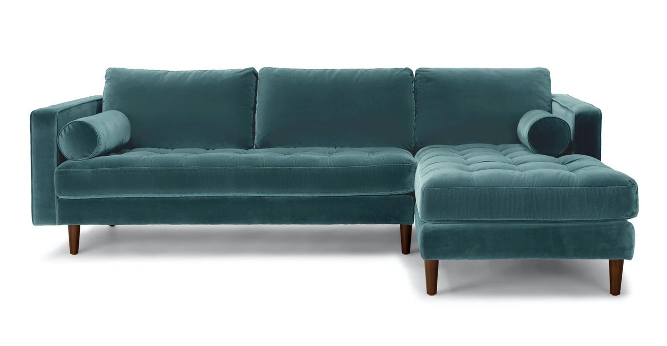 Sven Pacific Blue Right Sectional Sofa thumbnail 3