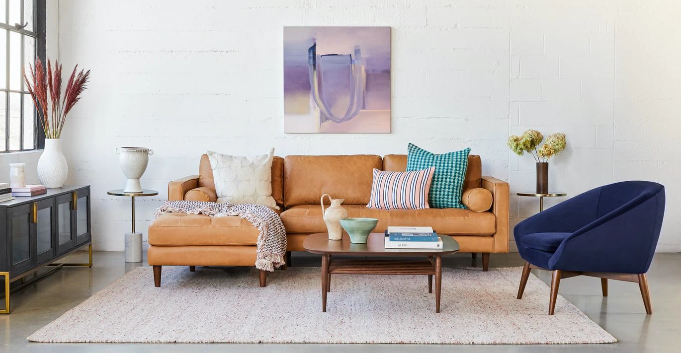 Sven Charme Tan Left Sectional Sofa thumbnail 2