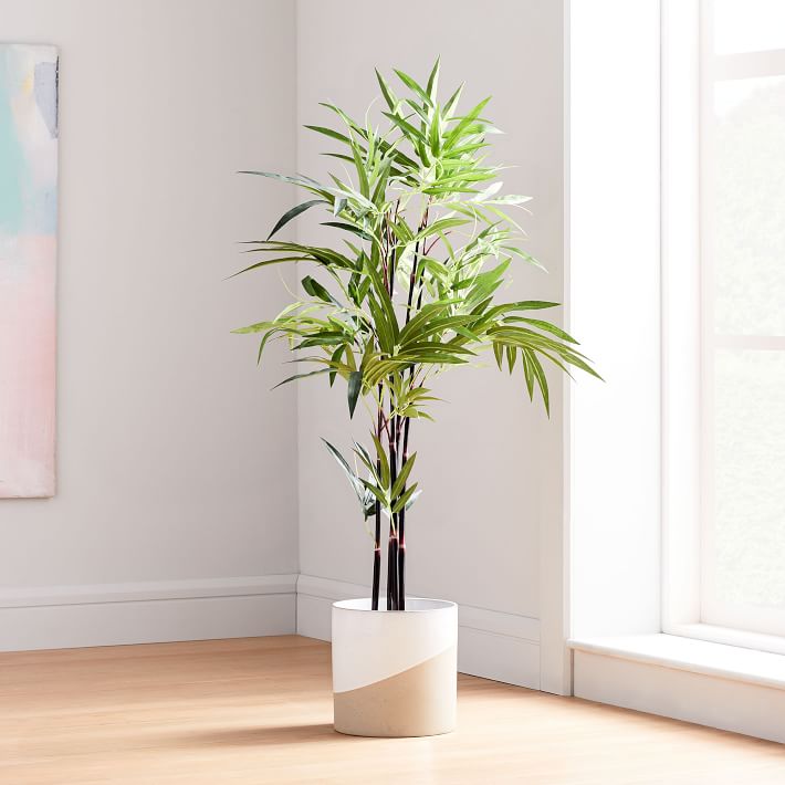 Faux Potted Green Fern Plant Tree — view 1