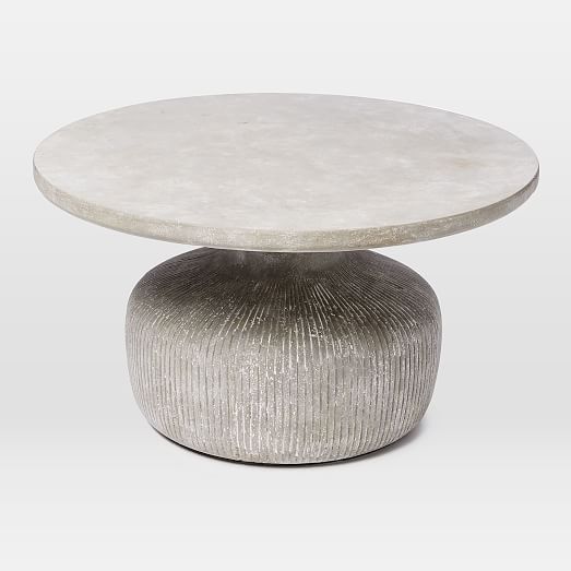 Tambor Concrete Outdoor Drum Coffee Table — view 1