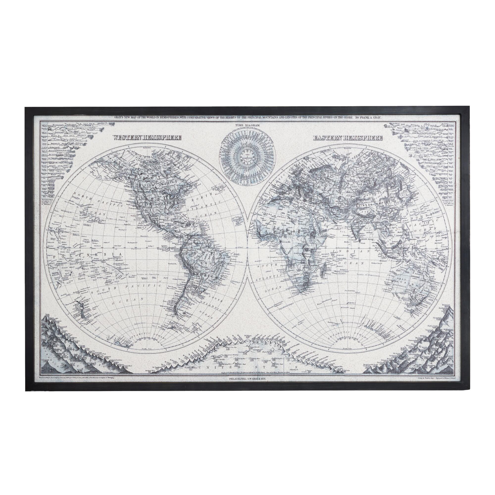 Vintage Style Black And White Cork World Map — view 1