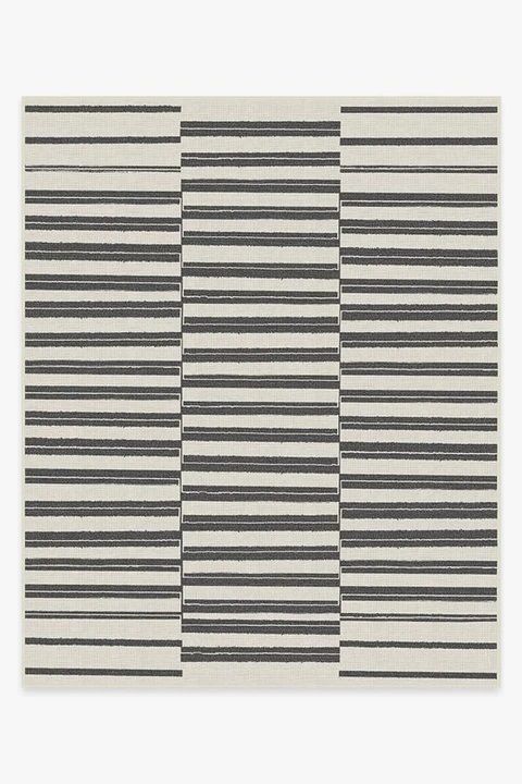 Outdoor Offset Stripe Black Rug-8'x10' — view 1