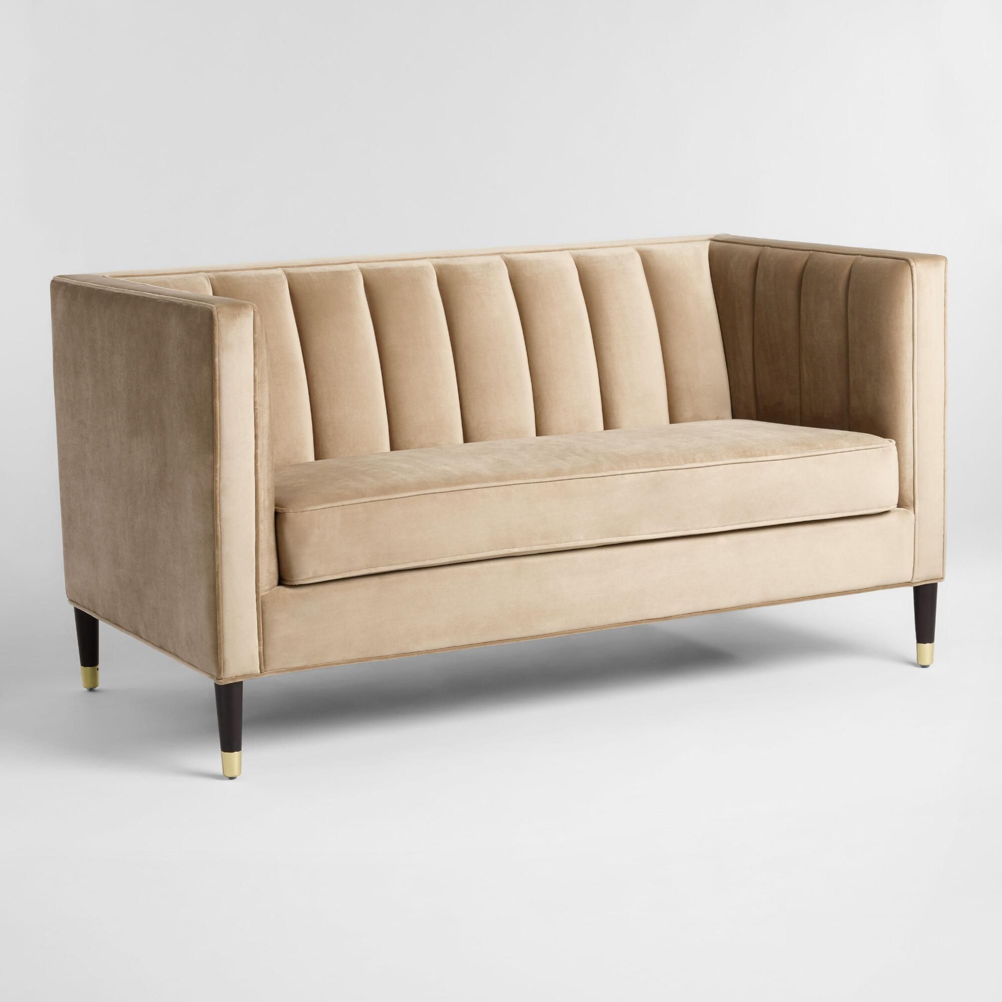 Camel Leanna Tufted Loveseat — view 1