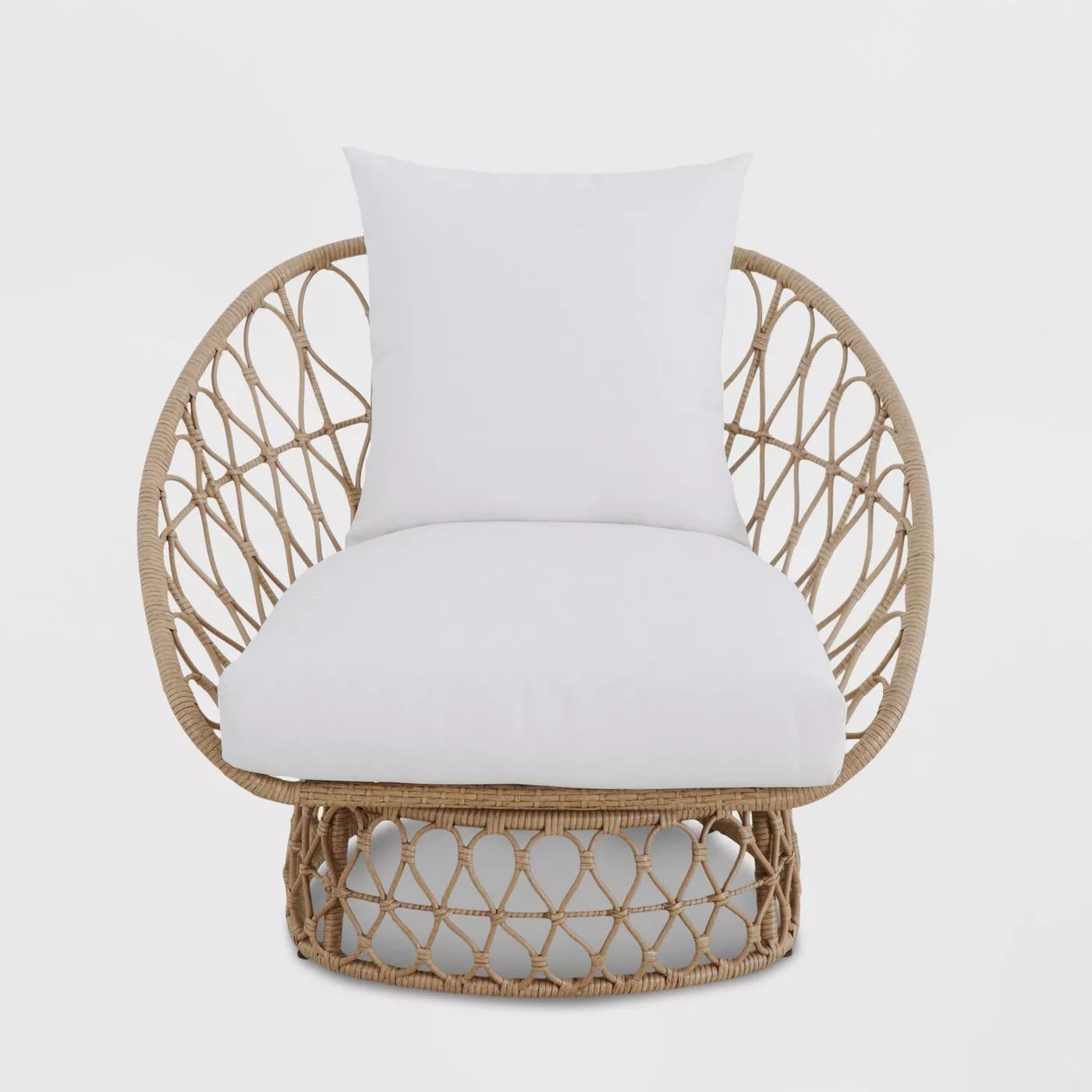Britanna Swivel Patio Papasan Chair — view 1