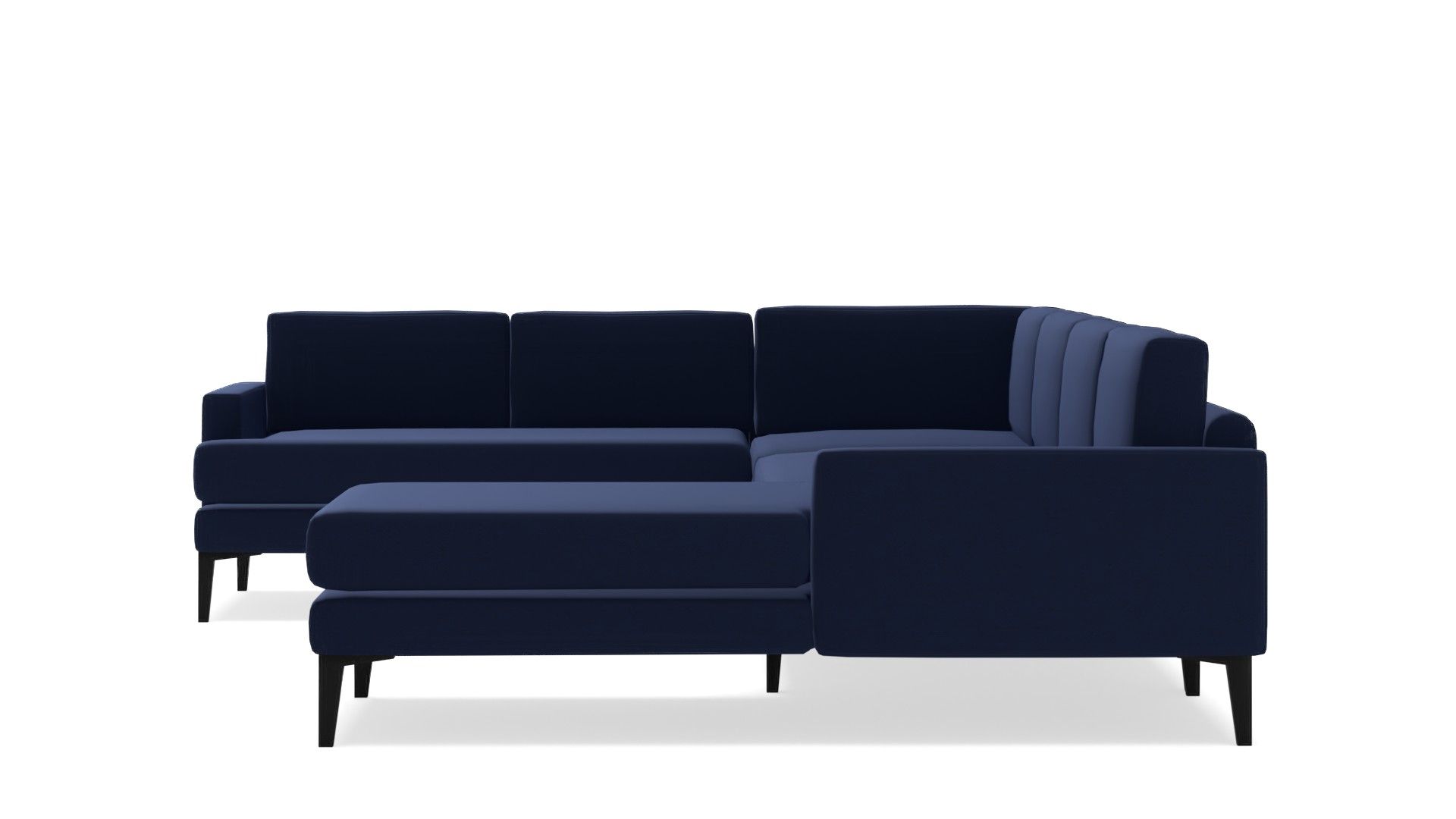 Modular - Andes Sectional in Distressed Velvet, Ink Blue thumbnail 2