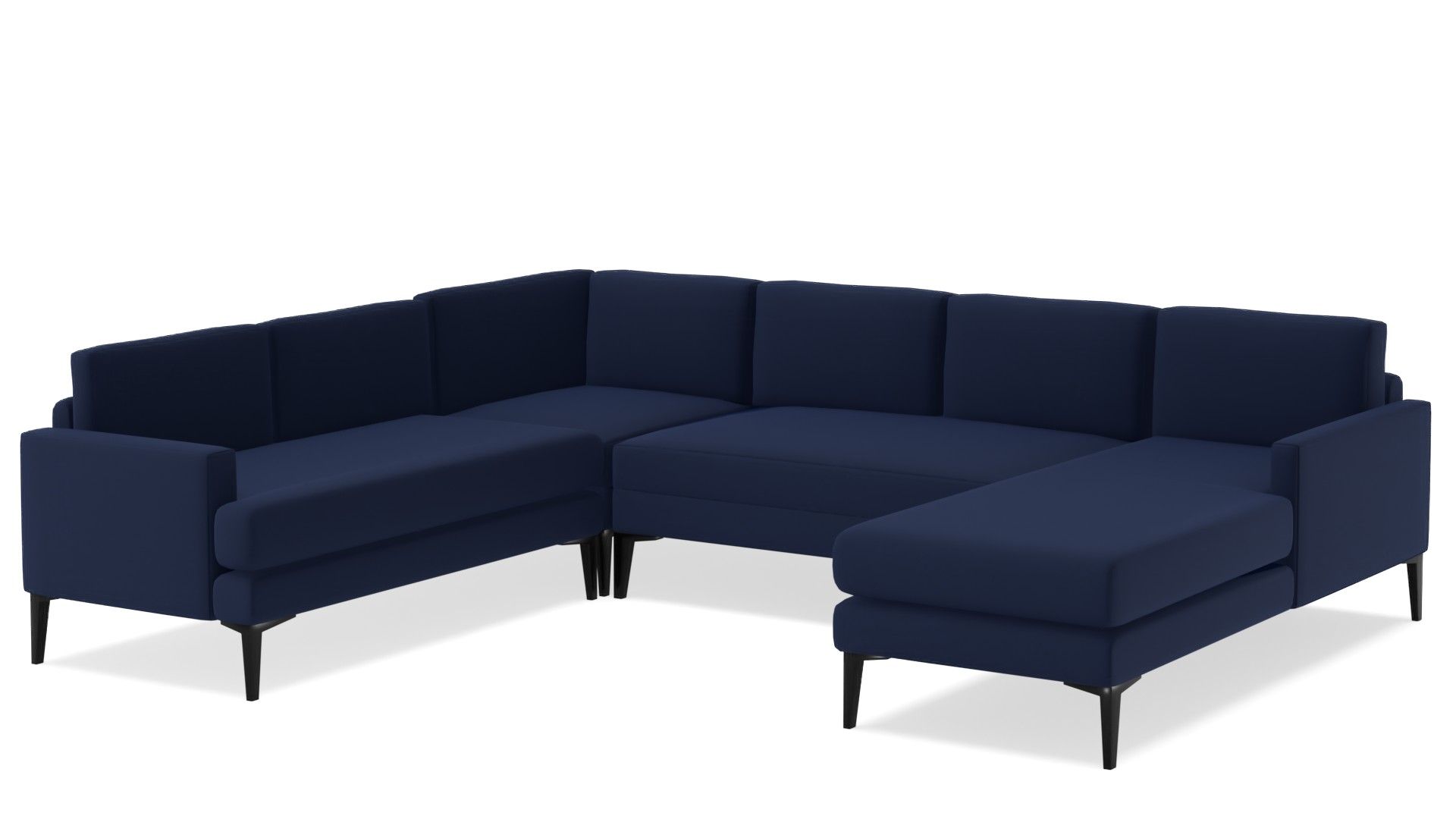 Modular - Andes Sectional in Distressed Velvet, Ink Blue thumbnail 3