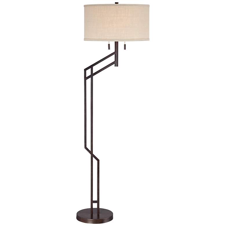 Possini Euro Tyler Angular Bronze Floor Lamp — view 1