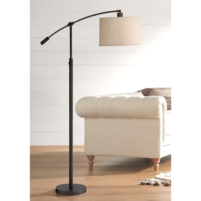 Quoizel Clift Oil Rubbed Bronze Adjustable Arc Floor Lamp — view 1