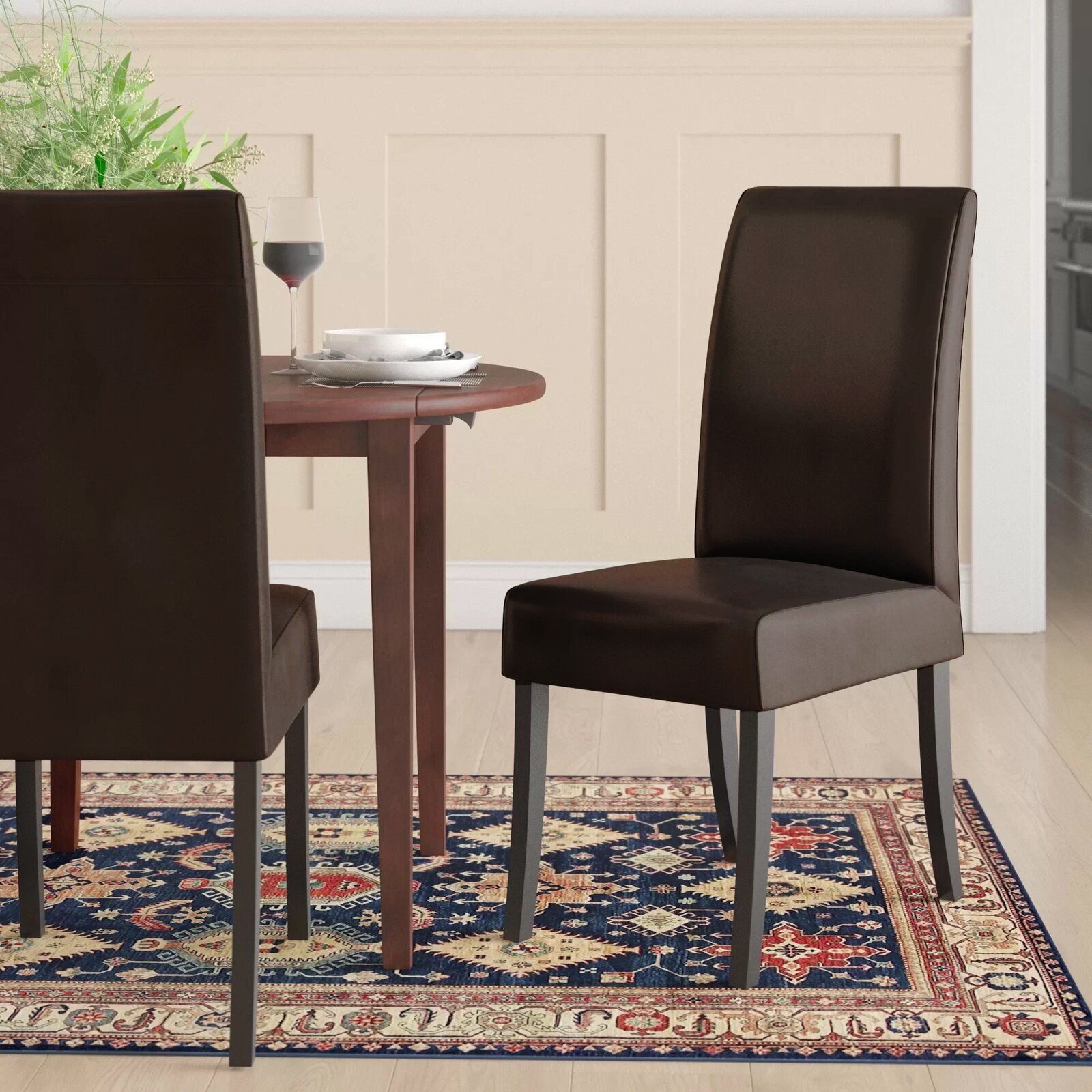 Bartram Leather Upholstered Side Chair in Black thumbnail 7