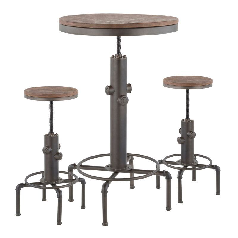 Carmona 3 Piece Adjustable Pub Table thumbnail 2
