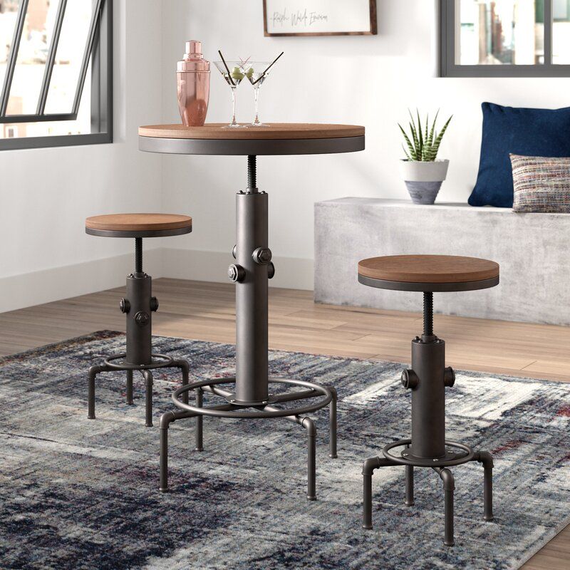 Carmona 3 Piece Adjustable Pub Table thumbnail 3