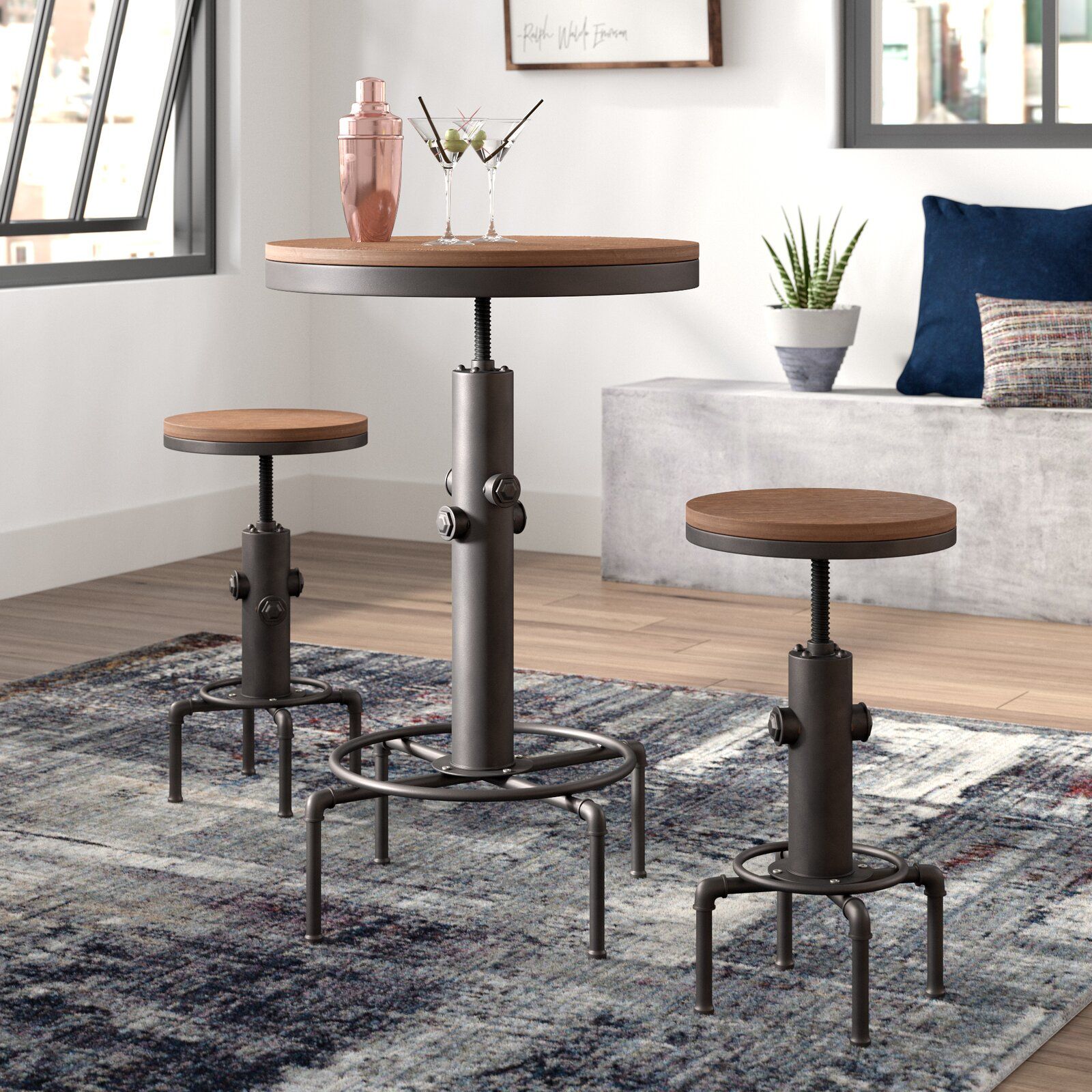 Carmona 3 Piece Adjustable Pub Table thumbnail 3