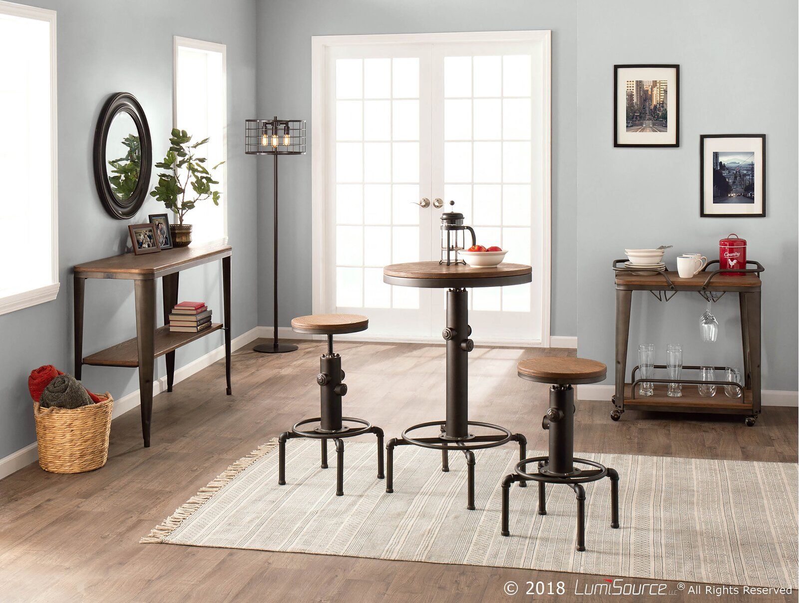 Carmona 3 Piece Adjustable Pub Table thumbnail 4