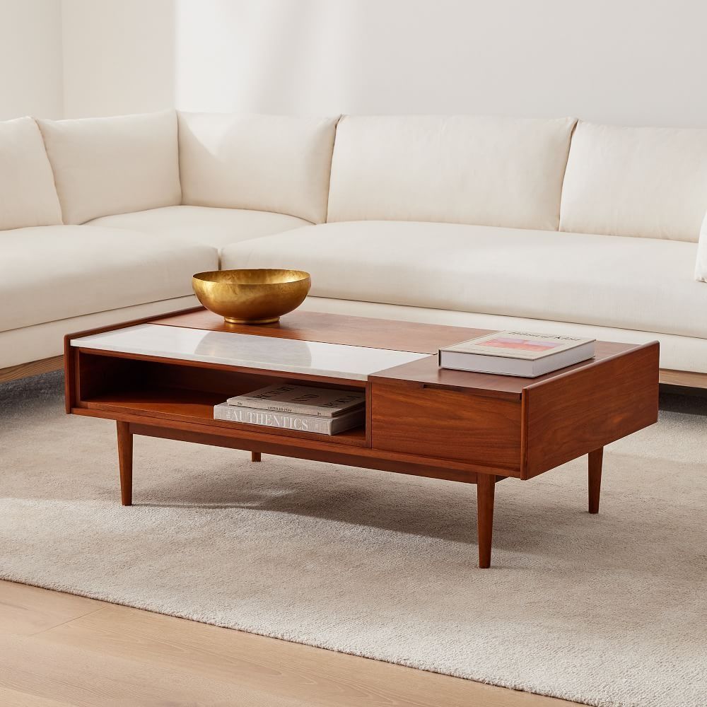 Mid-Century Pop-Up Storage Coffee Table thumbnail 2