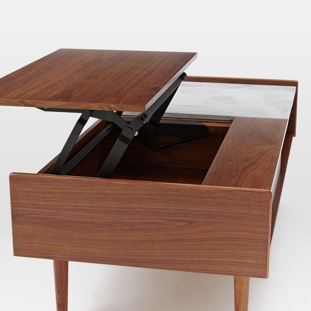 Mid-Century Pop-Up Storage Coffee Table thumbnail 4