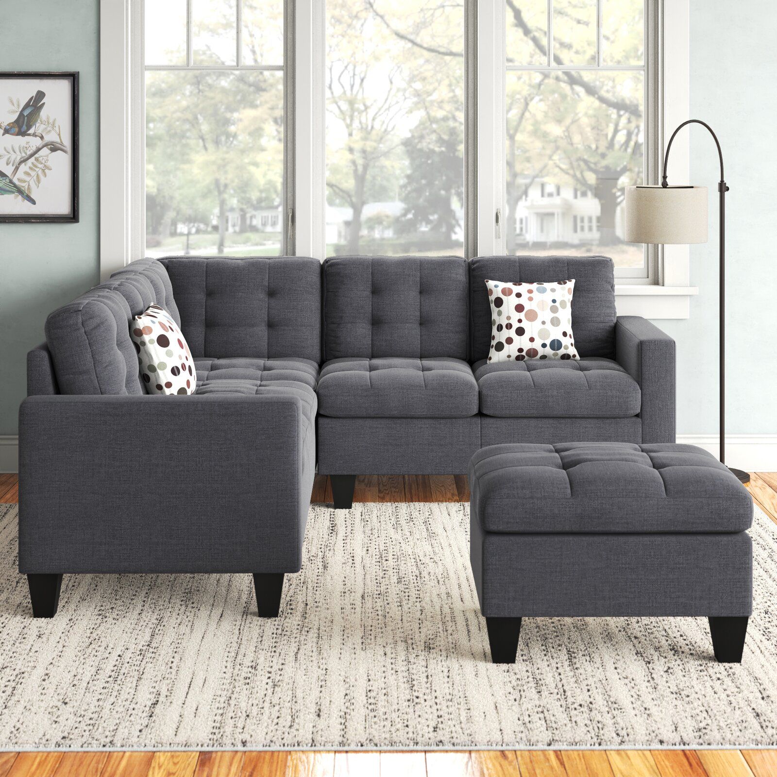Pawnee 84 Symmetrical Sectional with Ottoman thumbnail 5