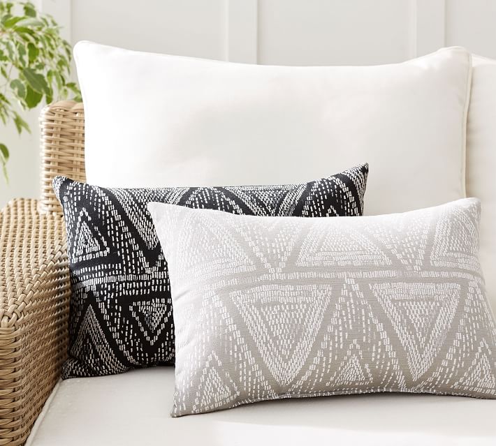 Sunbrella Woven Triangles Pillow With Insert-20"x14" thumbnail 2