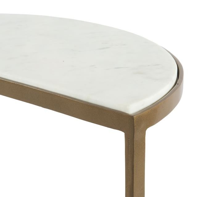 Marla Demilune Marble End Table thumbnail 4
