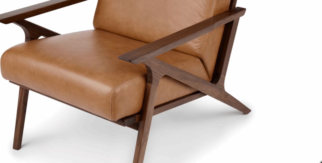 Otio Toscana Tan Walnut Lounge Chair thumbnail 4