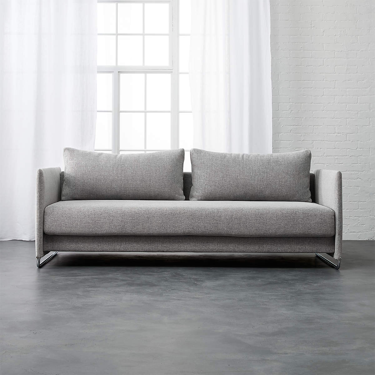 Tandom Microgrid Grey Sleeper Sofa thumbnail 2