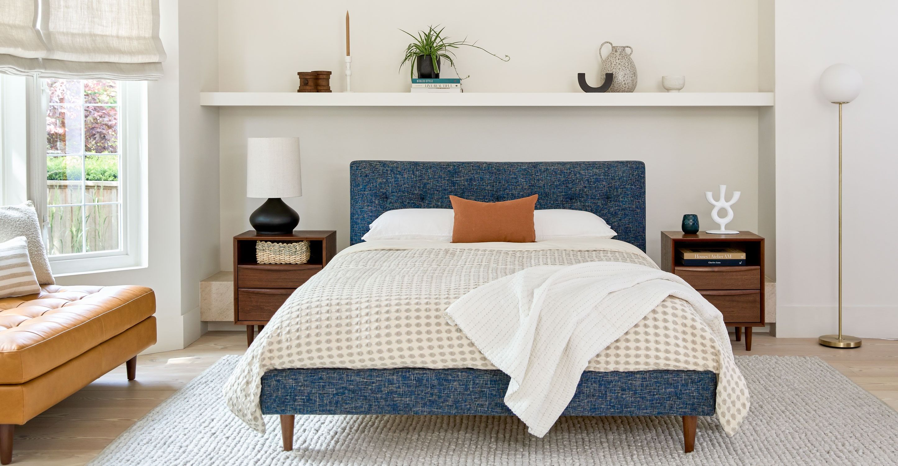 Lenia Walnut 2 Drawer Nightstand thumbnail 2